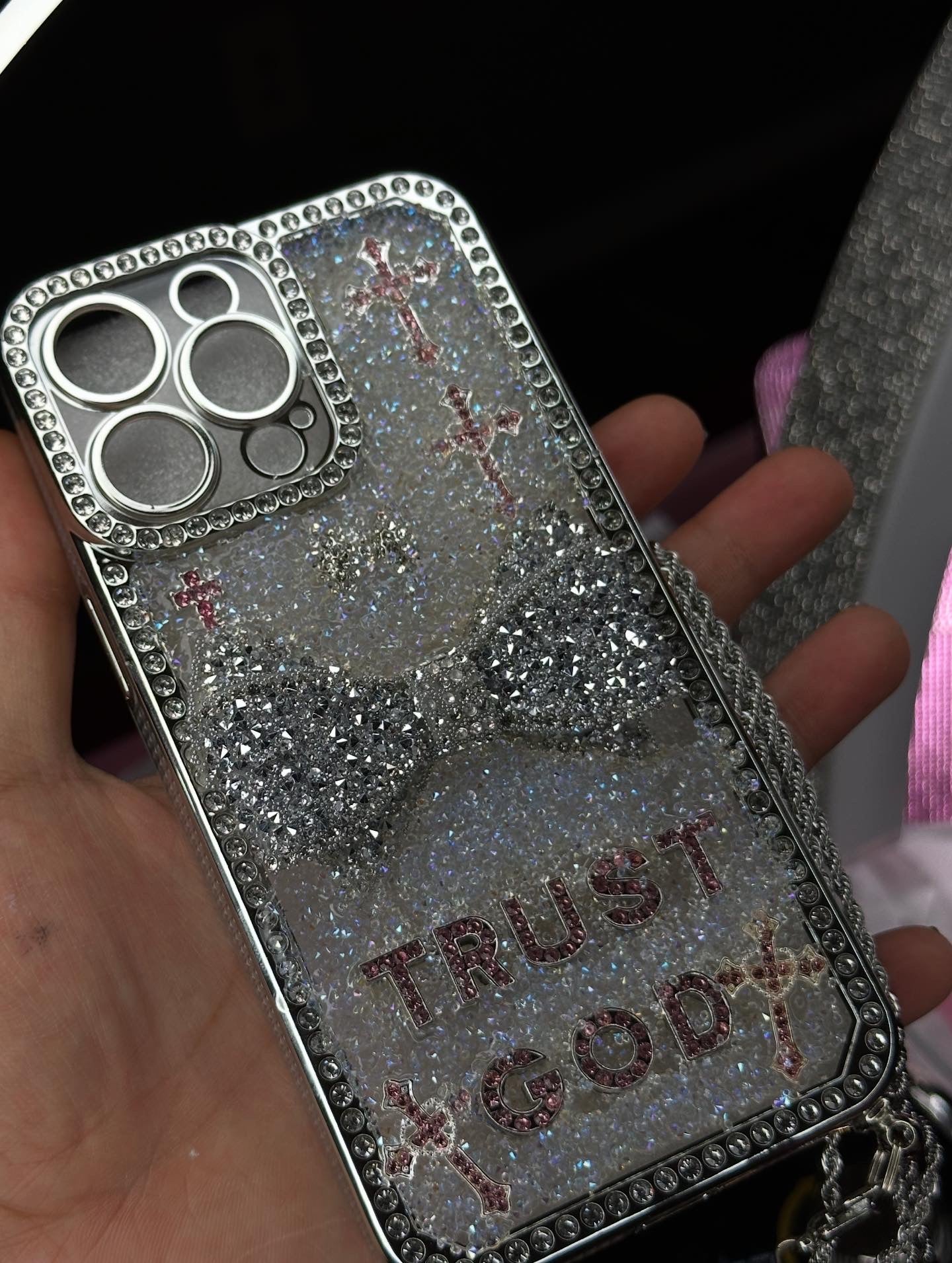 “Trust god” phone case