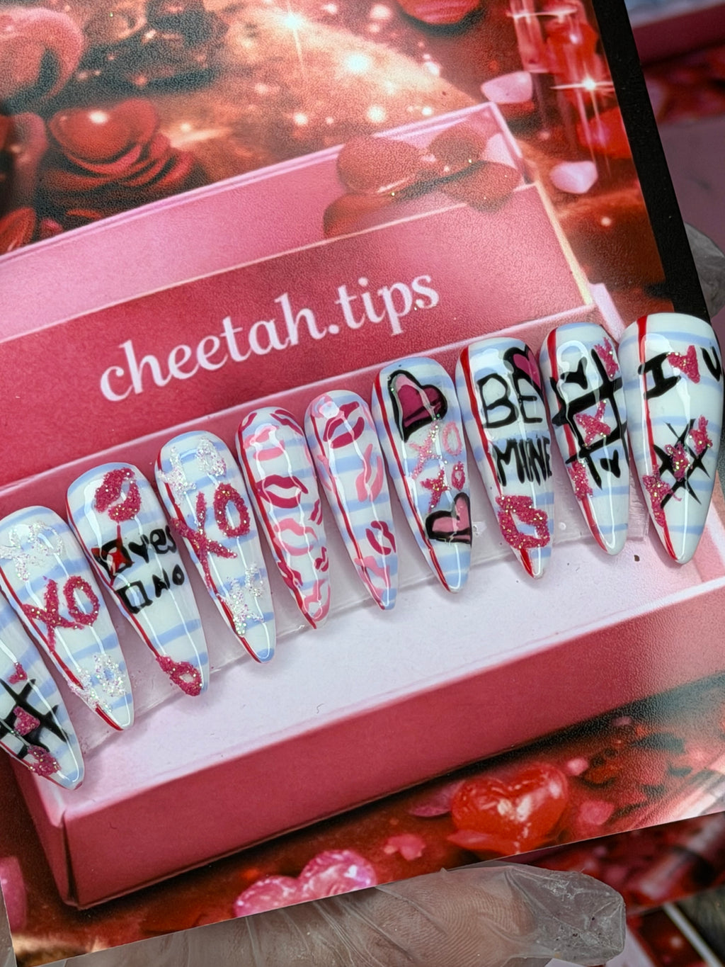 “Love notes” acrylic press ons
