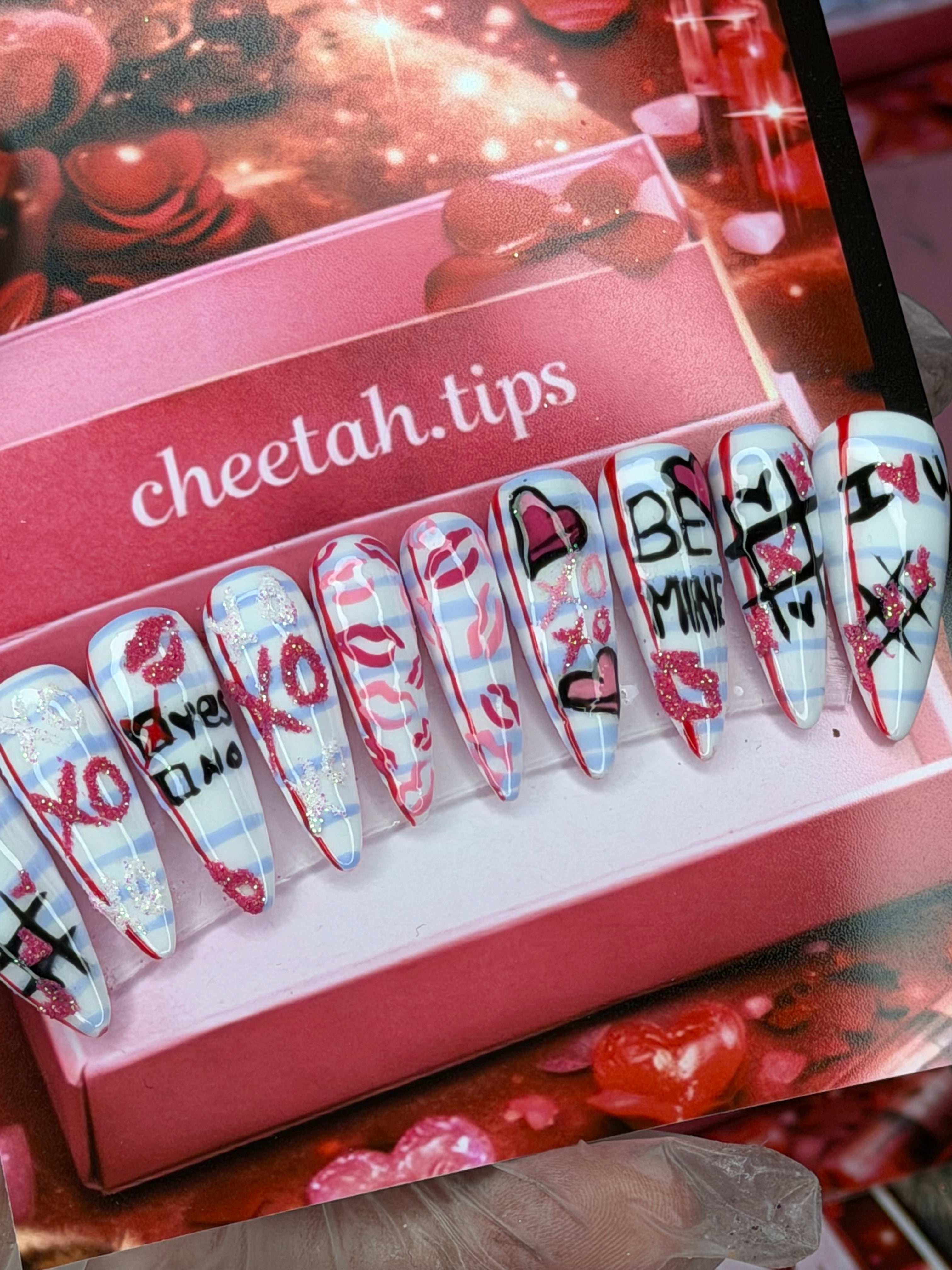 “Love notes” acrylic press ons