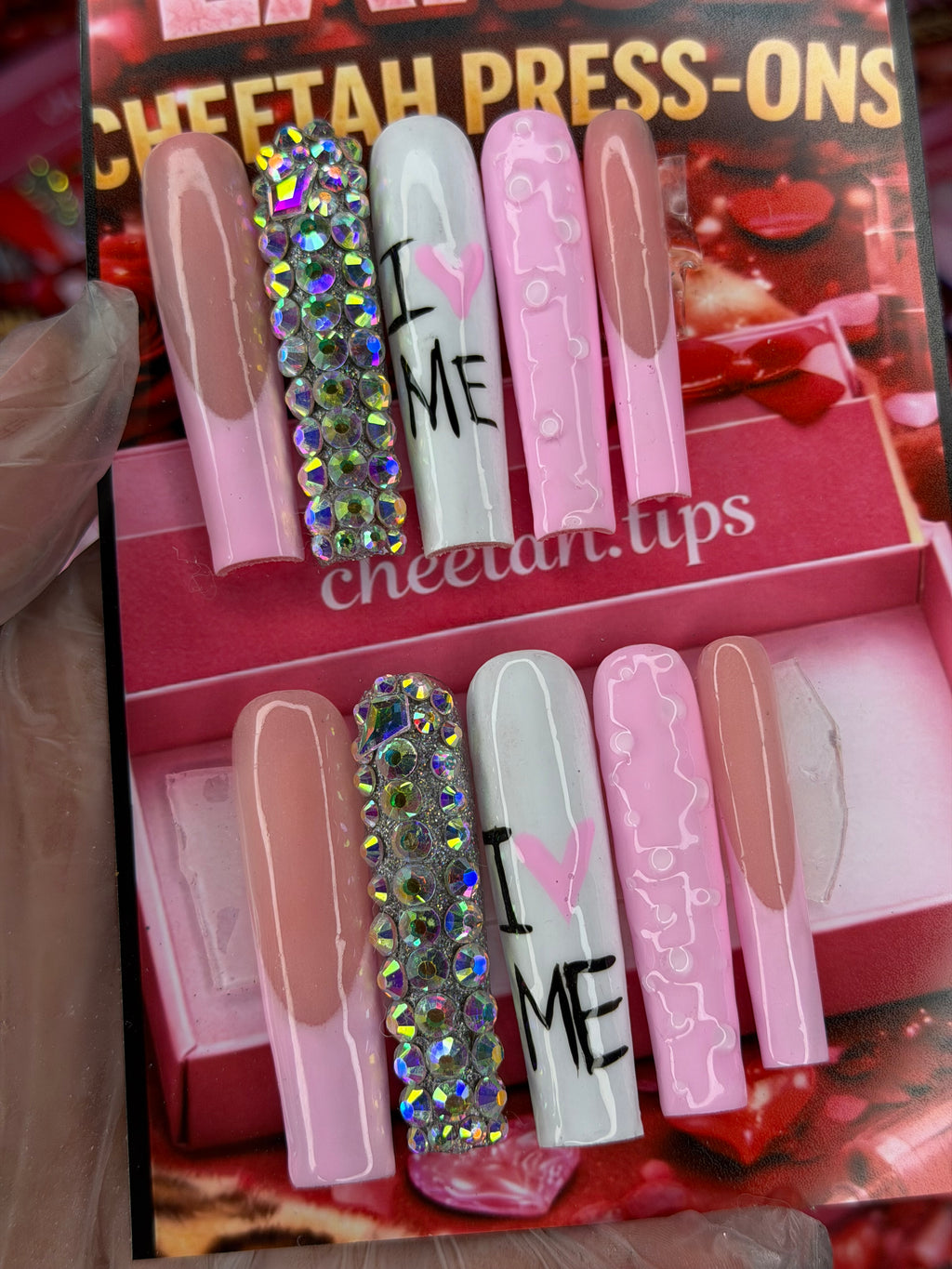 “ I luv me” acrylic press ons