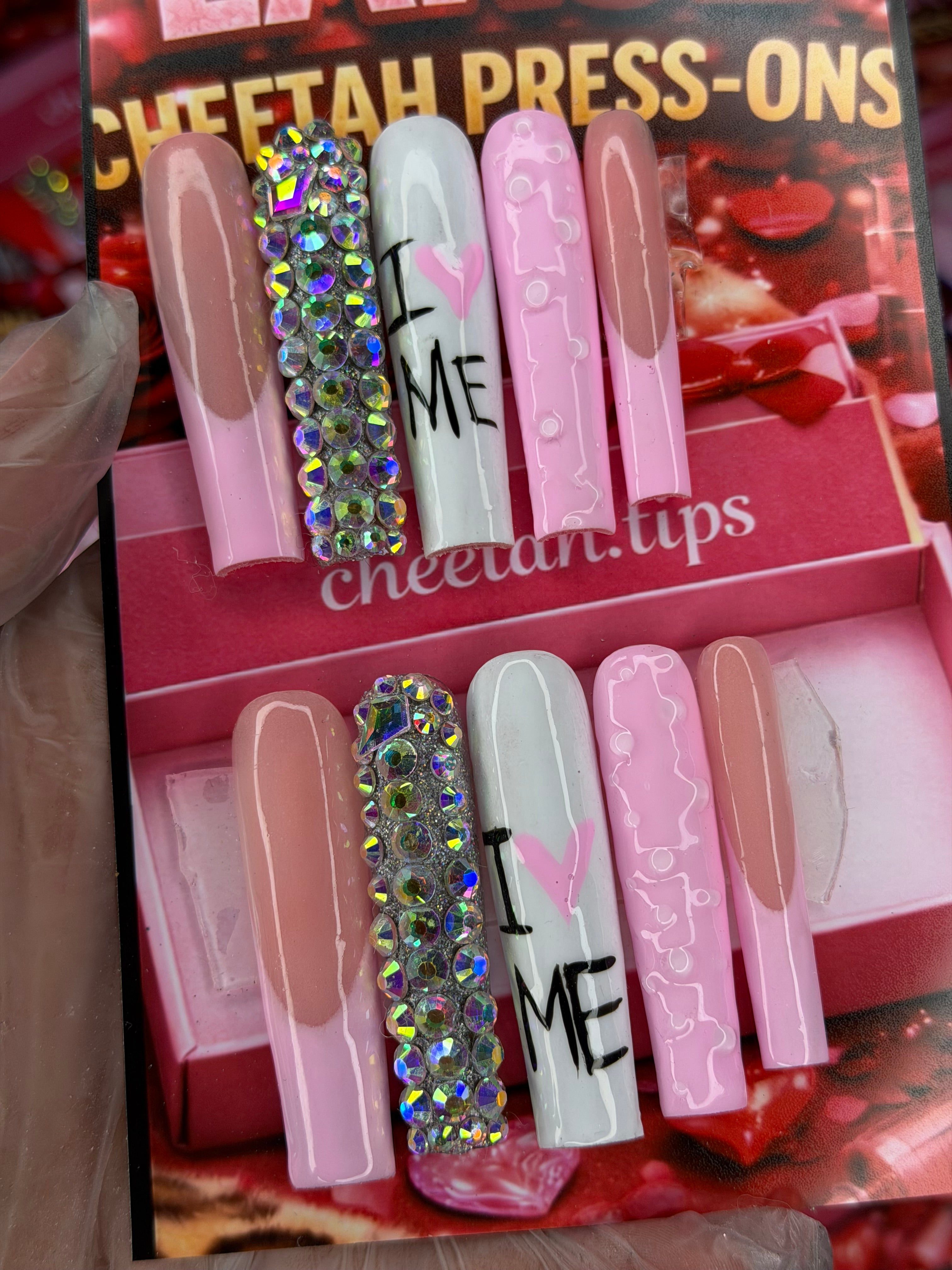 “ I luv me” acrylic press ons