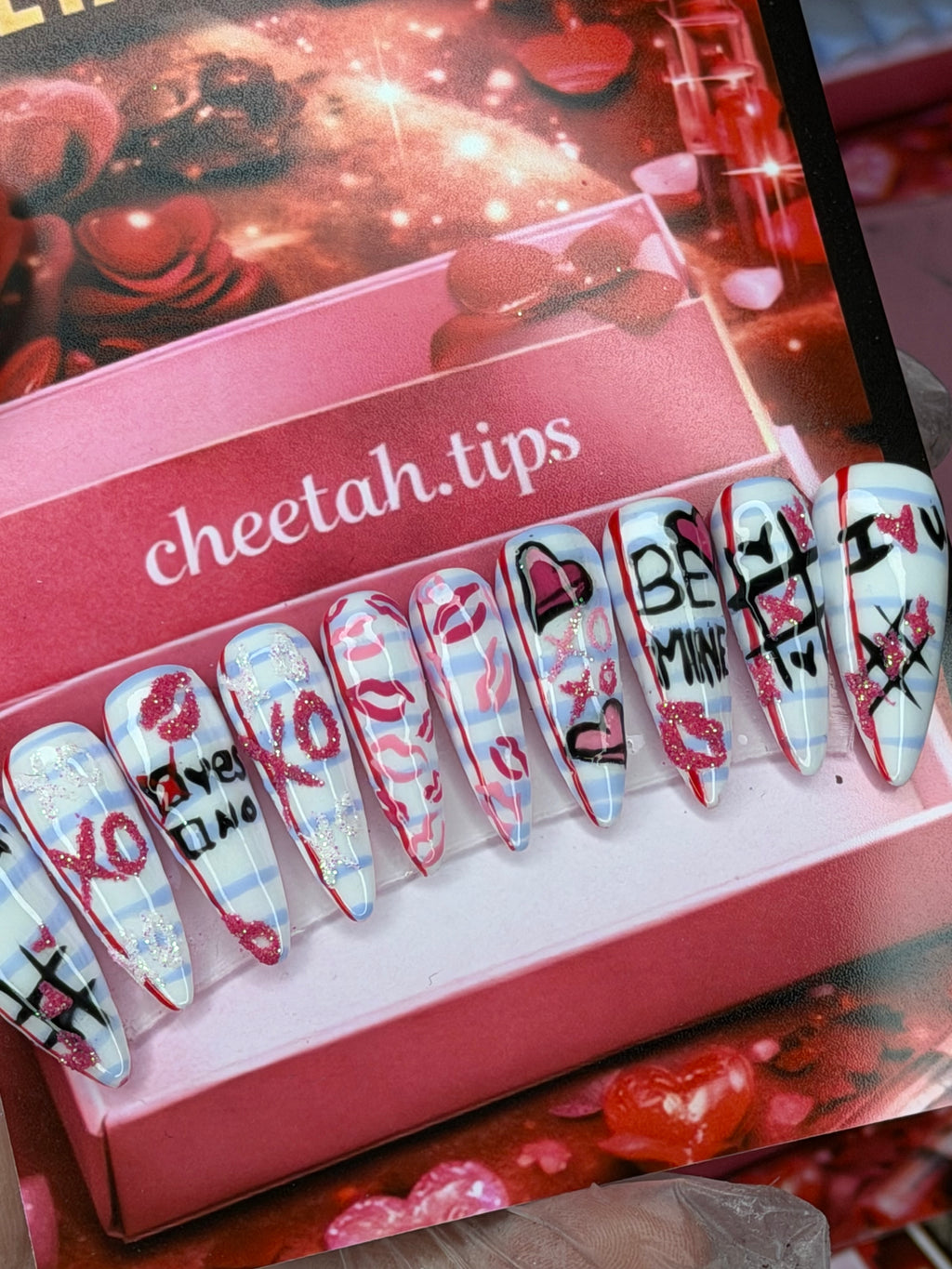 “Love notes” acrylic press ons