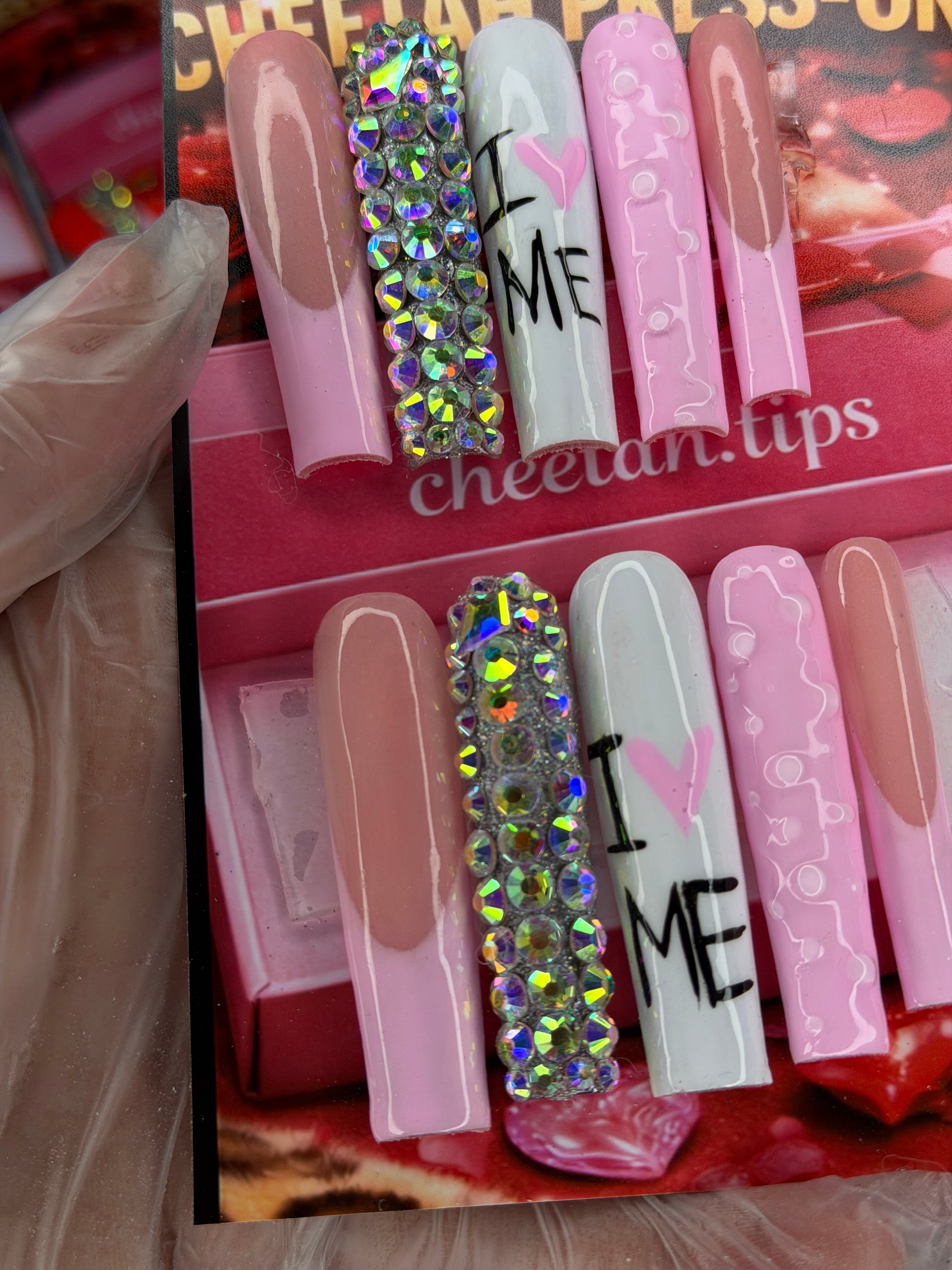 “ I luv me” acrylic press ons