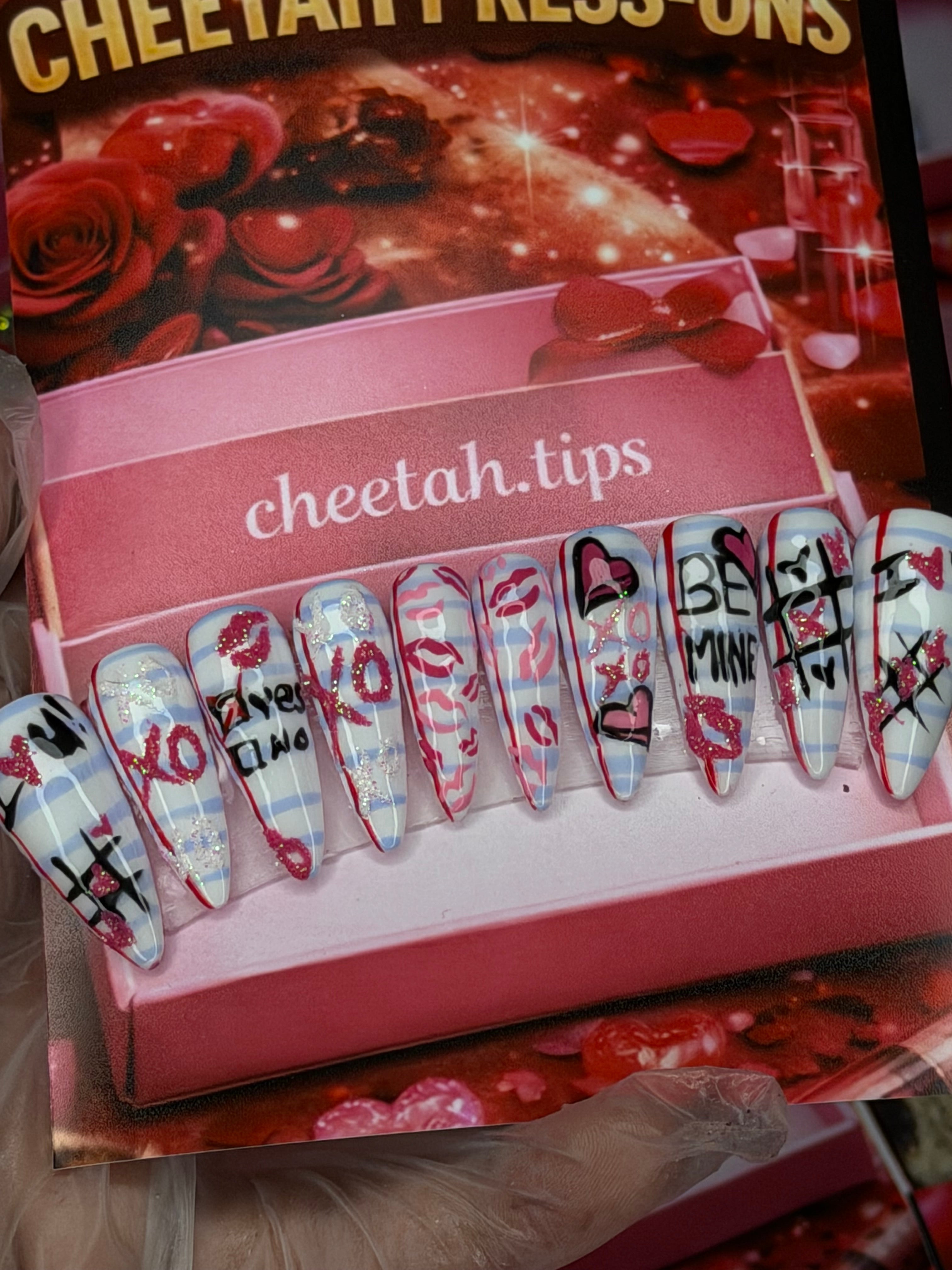 “Love notes” acrylic press ons