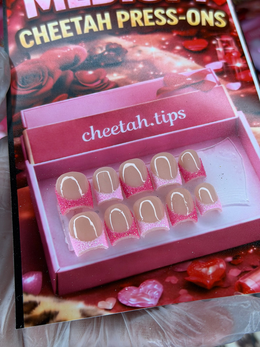 Pink press ons